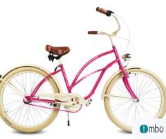 Rower beach Cruiser damski 26 / 28 różowy shimano BIEGI