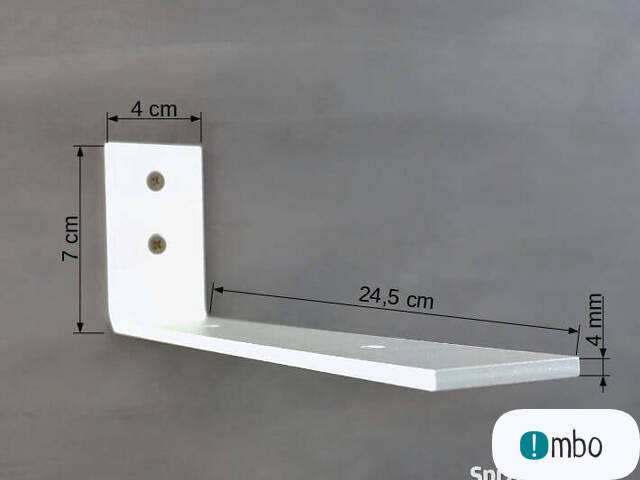 białe wsporniki metalowe loft pod półki - 1